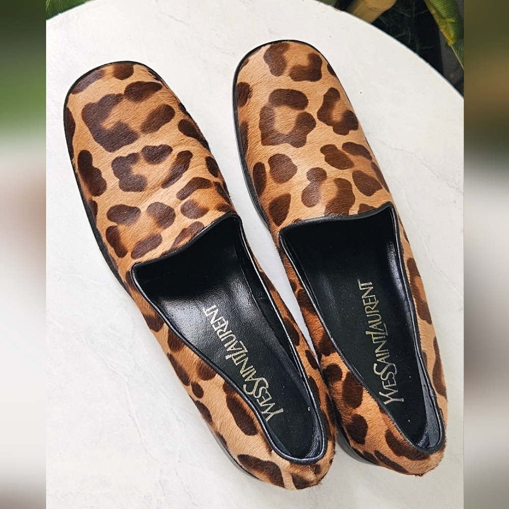 Yves Saint Laurent Leopard Print Women's Loafers